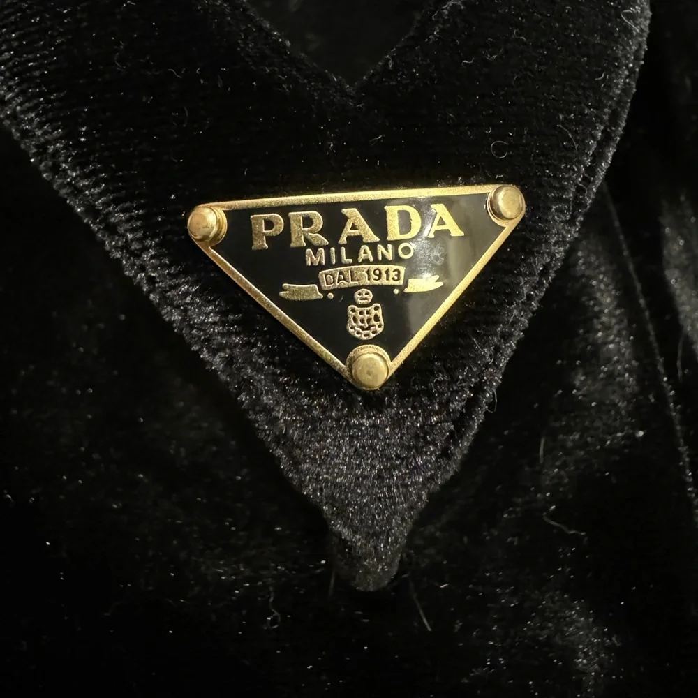 New Prada Black Velvet thong flip-flops Size 40.5 (US 10.5) - Picture 11 of 14